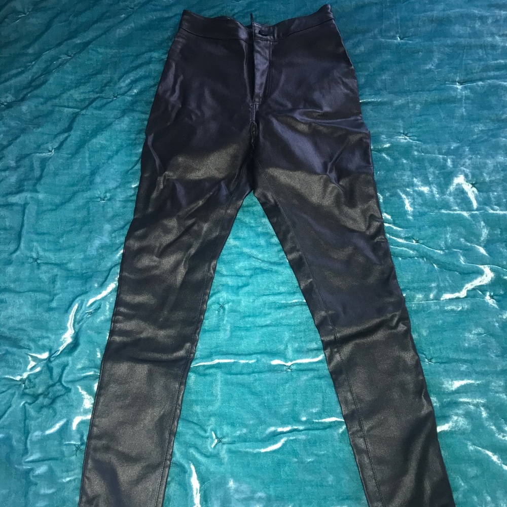 Boohoo faux high waisted leather pants